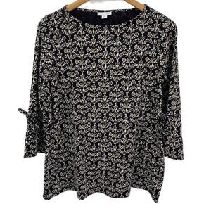 J. Jill tunic patterned top tie sleeve small